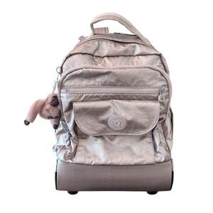 Kipling Sanaa Large Rose Metallic Rolling Backpack